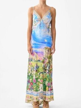 Camilla Navas Nouveau V-Neck Bias Slip Dress